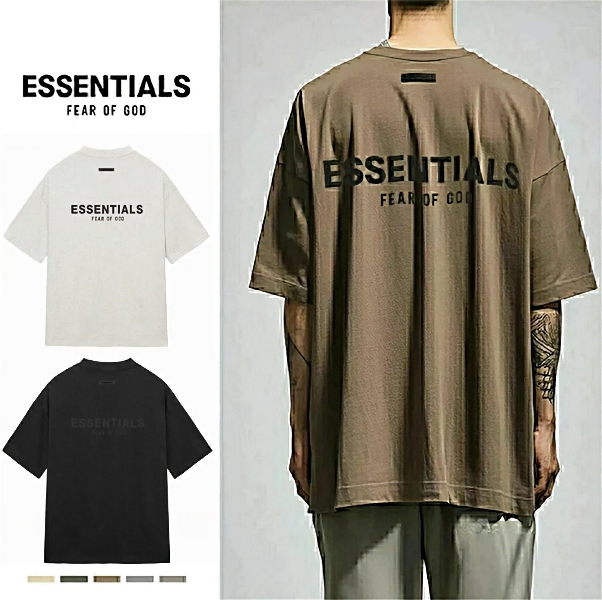 FOG ESSENTIALS エッセンシャルズ Los Angele Tシャツ バックロゴ ラバーロゴ ブランド 半袖 メンズ レディース ユニセックス 春夏 半袖 夏 男女兼用 送料無料