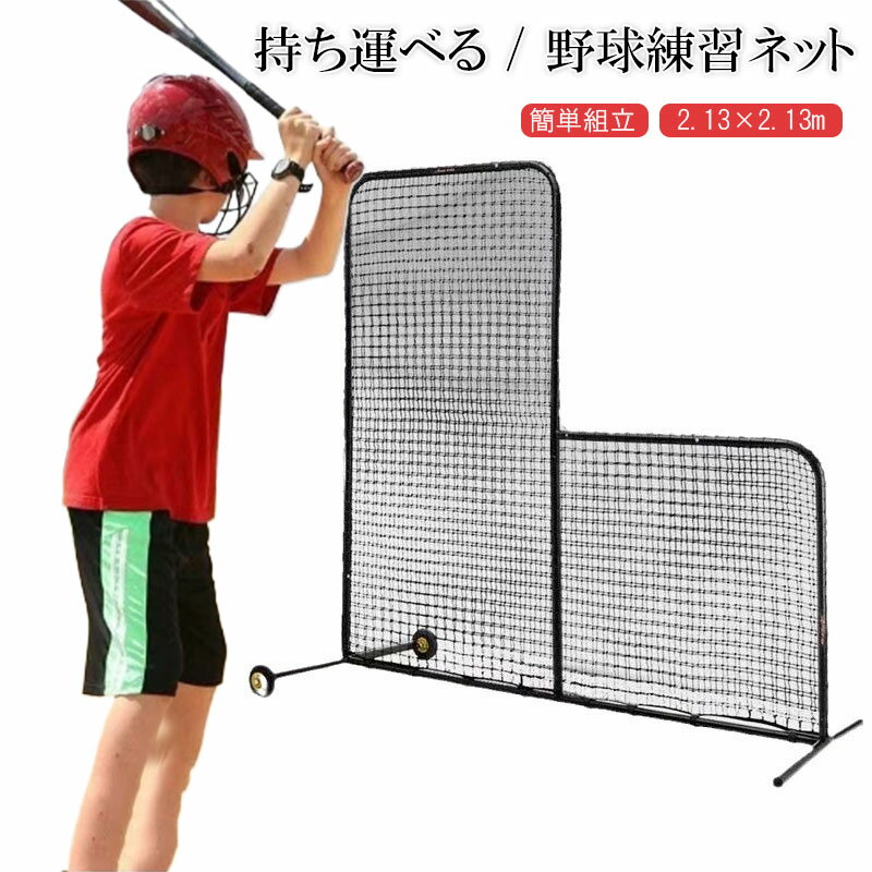 野球練習ネット バッティングネット ピッチングネット 打撃 投球 ボール受けネット バッティングティー付 収納用バッグ付 折り畳み式 組立簡単