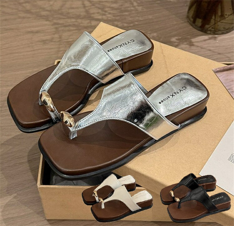 乐天商城 - ウェッジサンダル ループ付き つま先 ビーチサンダル 厚底 補高効果 軽量 疲れないミュール レディース 夏 ビッチ