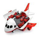 飛行機 おもちゃ 消防車 ミニカーセット 男の子 航空機 知育玩具 玩具収納 飛行機おもちゃ 子供 ギフト 収納 モデル ミニカー プラモデル 旅客機 模型 赤...