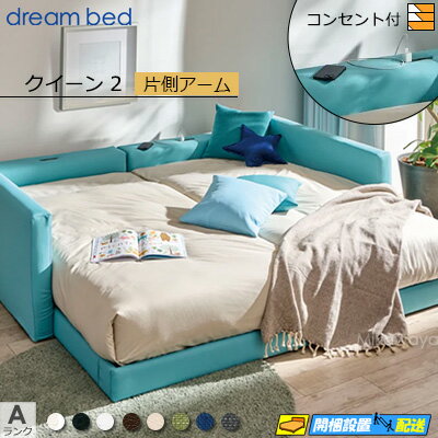 【クイーン2】【生地見本無料貸し出し中】【お届けは設置まで】【正規販売店】ドリームベッド ハグミル 2402 ベッド フレーム フレームカラーAランク 片側アーム付き クイーン2 DB1826 fmmr ※マットレスは別売り