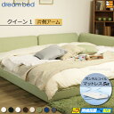 【クイーン1】【生地見本無料貸し出し中】【お届けは設置まで】【正規販売店】ドリームベッド フレーム・マットレスセット ハグミル 2400 フレームカラーAランク 片側アーム付き ペニーセーバー270 F4 マットレス付 クイーン1 DB2115