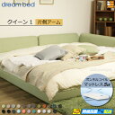 【クイーン1】【生地見本無料貸し出し中】【お届けは設置まで】【正規販売店】ドリームベッド フレーム・マットレスセット ハグミル 2400 フレームカラーBランク 片側アーム付き ペニーセーバー270 F4 マットレス付 クイーン1 DB2120