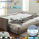 【クイーン2】【生地見本無料貸し出し中】【お届けは設置まで】【正規販売店】ドリームベッド フレーム・マットレスセット ハグミル 2401 フレームカラーAランク 両側アーム付き ペニーセーバー270 F4 マットレス付 クイーン2 DB2060