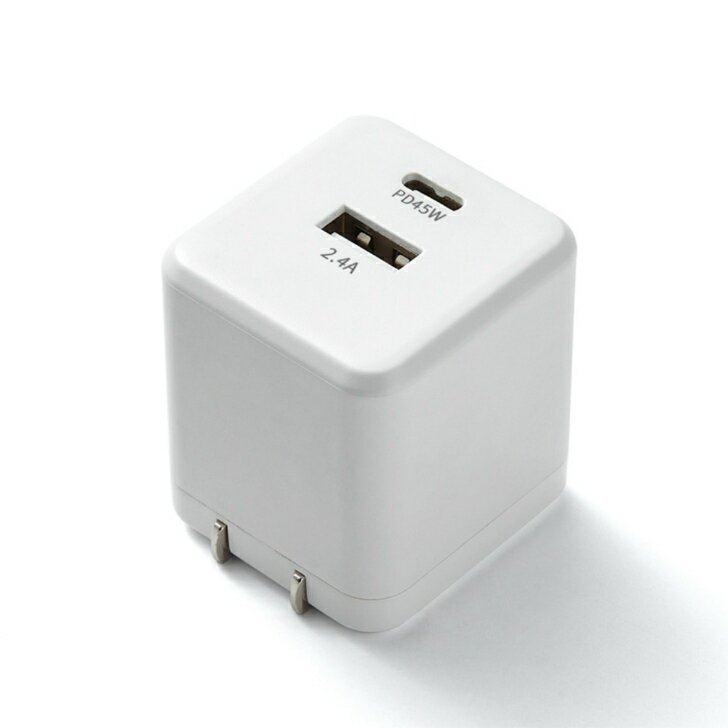 PD急速充電器 最大出力45W 折りたたみ式プラグ 低温GaN 技術(窒化ガリウム)採用 iPhone 14 /14 Pro/iPad 2022(第10世代)/Galaxy S22/Xperia XZ1 Android/iPad Pro MacBook Switch タブレット ゲーム機など45W以内端末対応 小型電源アダプター