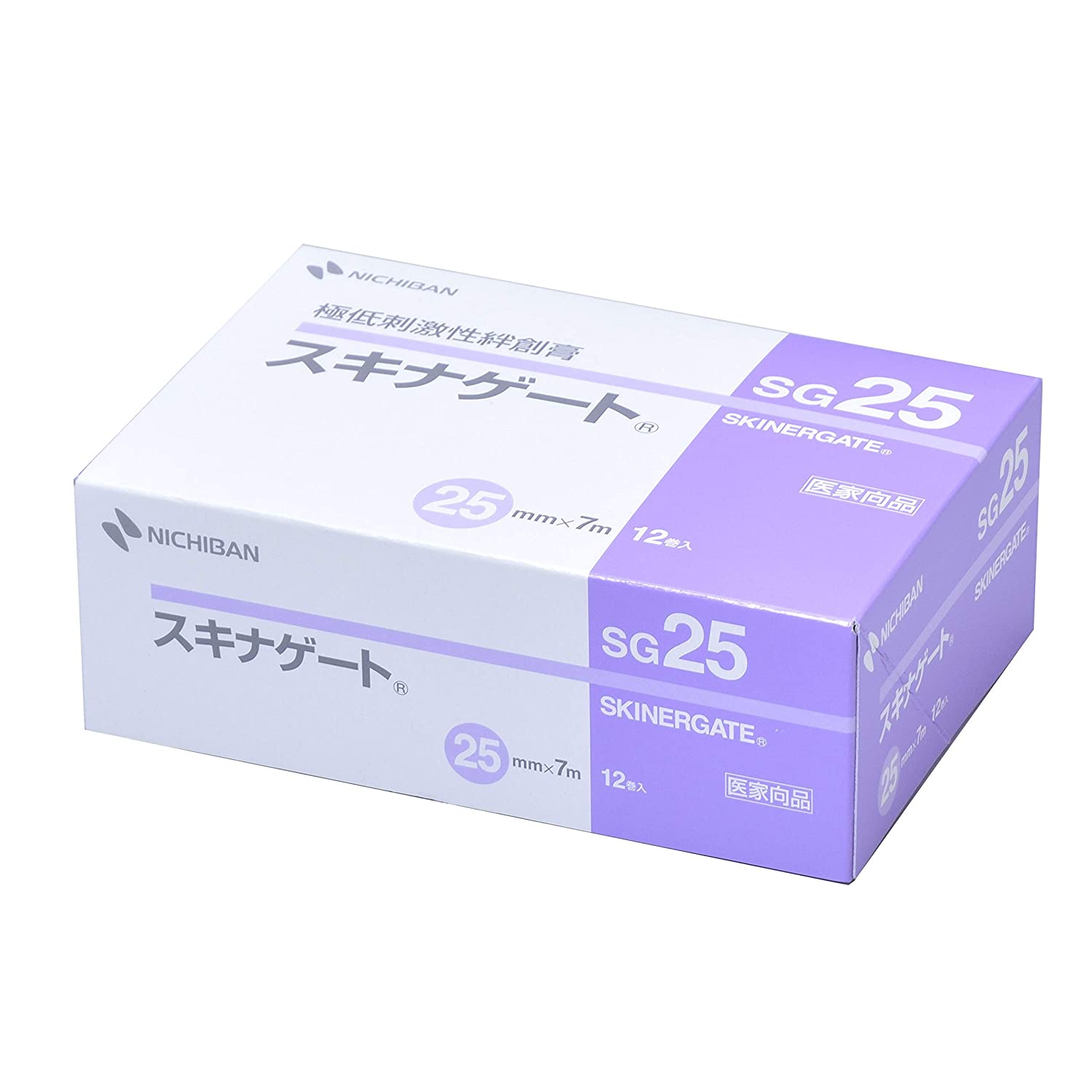 ニチバン スキナゲート SG25 (25mm×7m) 12巻入 NICHIBAN 医療用テープ 極低刺激性絆創膏 固定 極低刺激テープ フィルムタイプ 肌にやさしい ばんそうこうのサムネイル