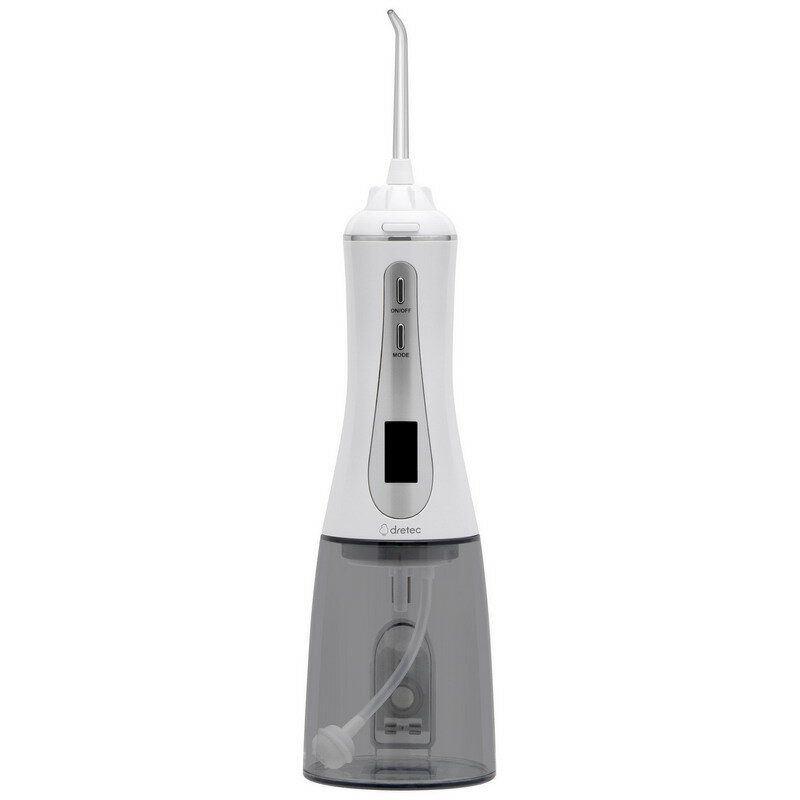 ドリテック 口腔洗浄器「ジェットクリーン」 FS-100WT 歯間洗浄 選べる5つのモード 水温 水のミネラル濃度表示 IPX7防水 360°角度調整 メモリー機能