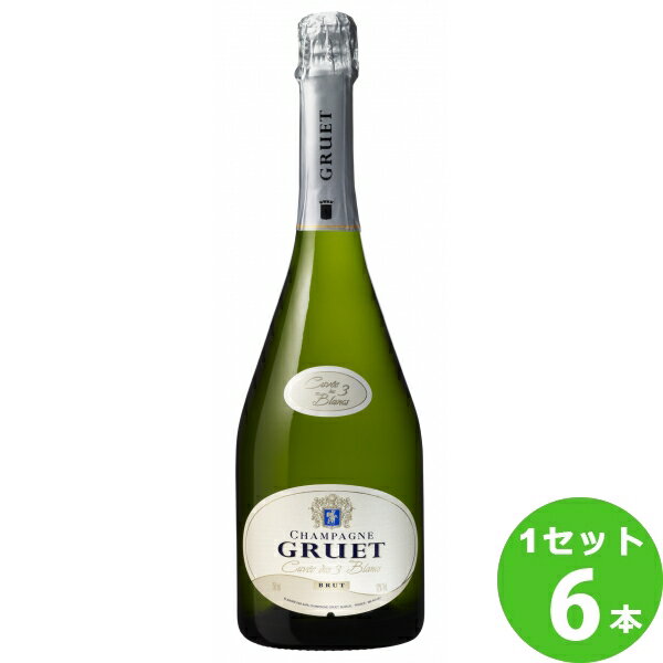 【最大1500円クーポン】シャンパーニュ・グルエ　キュヴェ・デ・トロワ　ブラン 750ml びん×6本(個)フランス/シャンパーニュメルシャン ワイン【送料無料※一部地域は除く】【取り寄せ品　メーカー在庫次第となります】