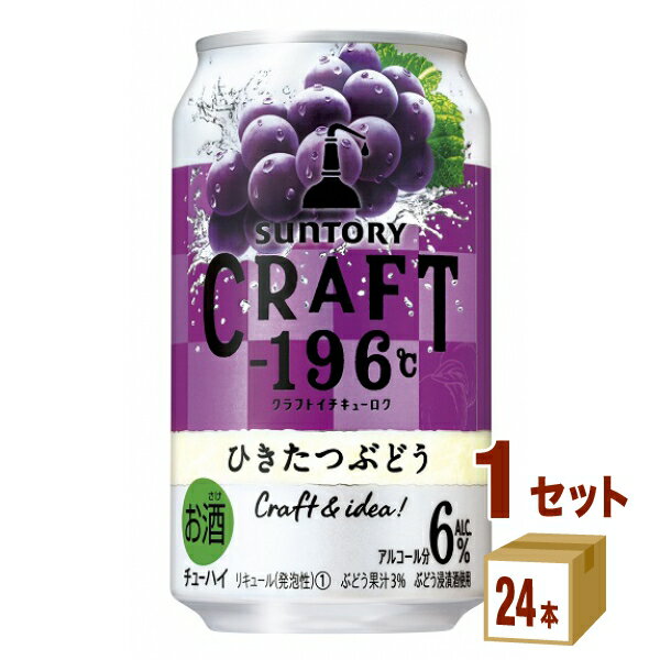 【訳あり 賞味期限2023年8月】サントリー クラフト196 CRAFT−196℃〈ひきたつぶどう〉 350ml×24本×1ケース (24本) チューハイ・ハイボール・カクテル【送料無料※一部地域は除く】のサムネイル