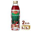 キッコーマン デルモンテ クランベリー ジュース 20% 瓶 750 ml×6本×2ケース (12本)【送料無料※一部地域は除く】
