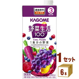 カゴメ 野菜生活100パープル（3倍濃縮） 1000ml×6本×1ケース (6本) 飲料【送料無料※一部地域は除く】