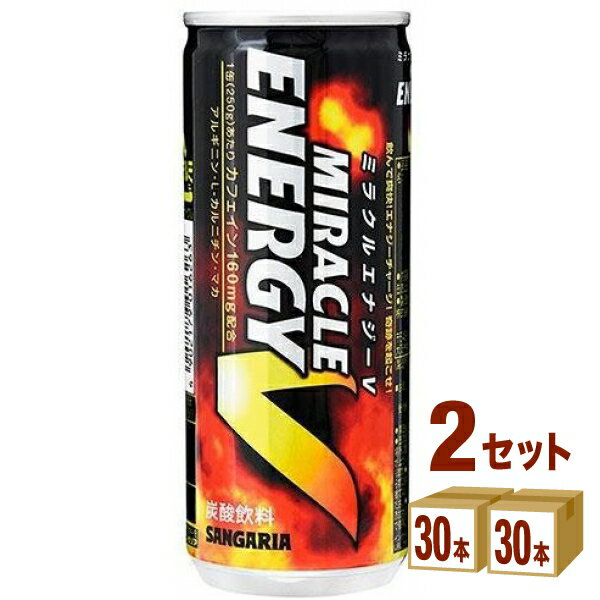 日本サンガリア ミラクルエナジーV 缶 250 ml×30本×2ケース (60本) 飲料【送料無料※一部地域は除く】 エナジードリン…