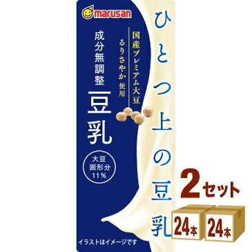 マルサンアイ マルサン　ひとつ上の豆乳　無調整200ml×24本　マルサンアイ 200ml×24本×2ケース 飲料【送料無料※一部地域は除く】