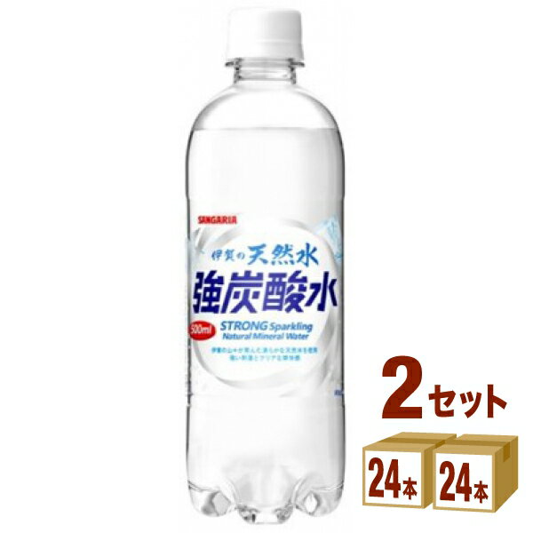 【特売】炭酸水 サンガリア 伊賀の天然水 強炭酸水 500ml 24本 2ケース 48本 飲料【送料無料 一部地域は除く】