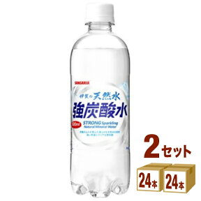 【セール特売】炭酸水 サンガリア 伊賀の天然水 強炭酸水 500ml×24本×2ケース (48本) 飲料【送料無料※一部地域は除く】