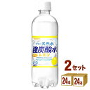 サンガリア 伊賀の天然水 強炭酸水 レモン 500 ml×24本×2ケース (48本) 飲料【送料無料※一部地域は除く】