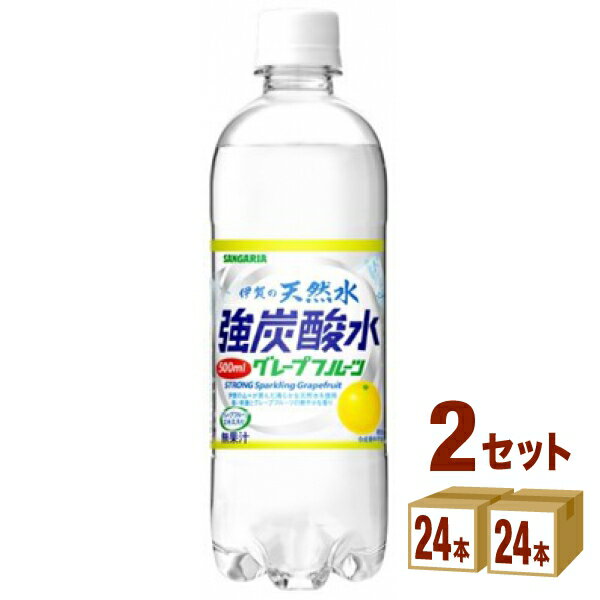 日本サンガリア 伊賀の天然水強炭酸水 グレープフルーツ 500ml×24本×2ケース (48本) 飲料【送料無料※一部地域は除く】