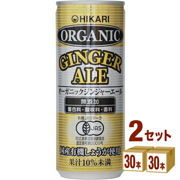 光食品 ヒカリ オーガニックジンジャーエール 250ml×30本×2ケース (60本)