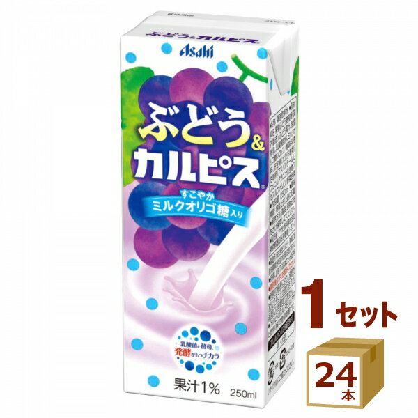 エルビー ぶどう＆カルピス（LL）紙パックスリム 250ml×24本 飲料【送料無料※一部地域は除く】