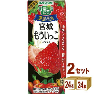 カゴメ 野菜生活100 濃厚果実 宮城もういっこミックス 195ml×24本×2ケース (48本)【送料無料※一部地域は除く】賞味期限2025年10月16日
