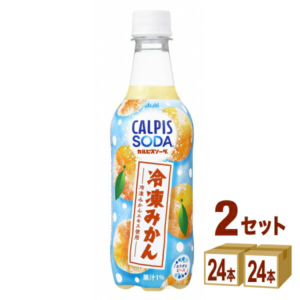 賞味期限2025年11月30日 カルピス カルピスソーダ 冷凍みかん 450ml×24本×2ケース (48本)【送料無料※一部地域は除く】数量限定 訳あり アウトレットのサムネイル