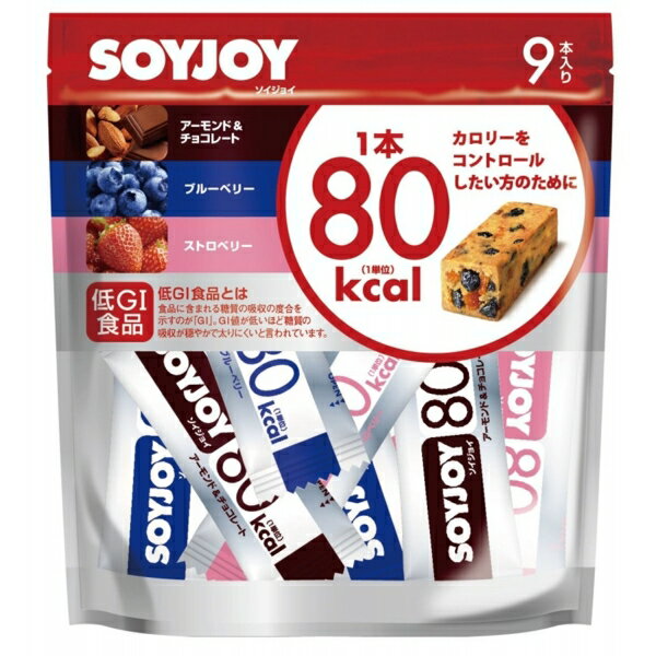 【名称】大塚製薬 SOYJOY〔ソイジョイ〕 カロリーコントロール80 9本×8個入大塚製薬【商品詳細】小麦粉を使用せず、大豆粉だけを使用した生地に、たっぷりのフルーツやナッツ、チョコレートを加えて焼き上げた栄養食品SOYJOYの80kcal/本タイプ。ストロベリー、ブルーベリー、アーモンド＆チョコレートが3本ずつ入った9本入り。素材の味わいを大切にフルーツやナッツなどの素材をたっぷり練りこみ、それぞれが持つ素材感を大切に焼き上げました。ぽろぽろこぼれ落ちない適度な噛みごたえを感じる食感は、少量でも満足感を与え、ぽろぽろこぼれ落ちないスマートな食シーンを提案します。【入数】8【保存方法】高温多湿、直射日光を避け涼しい所に保管してください【メーカー/輸入者】大塚製薬(株)【JAN】4987035565017 【販売者】株式会社イズミック〒460-8410愛知県名古屋市中区栄一丁目7番34号 052-857-1660【注意】ラベルやキャップシール等の色、デザインは変更となることがあります。またワインの場合、実際の商品の年代は画像と異なる場合があります。■クーポン獲得ページに移動したら以下のような手順でクーポンを使ってください。