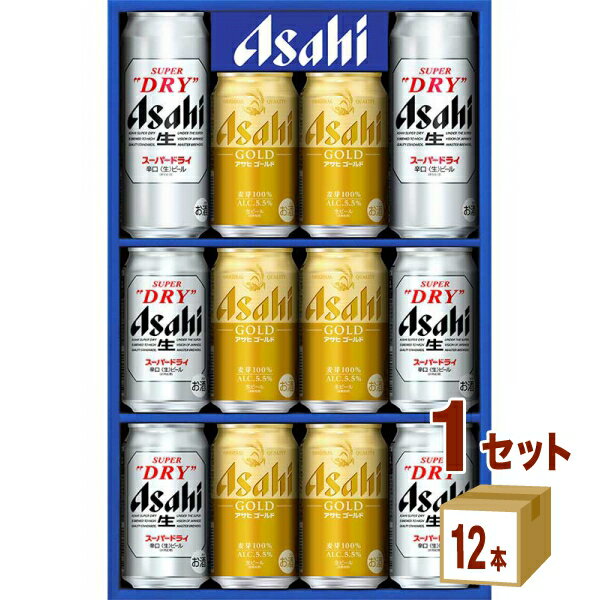 Rakuten - アサヒ スーパードライ アサヒ ゴールド ダブルセット SGW-3 (350ml 4本/500ml 2本/350ml 6本) ×1箱（計12本） 【送料無料一部地域を除く】 ビール ギフト