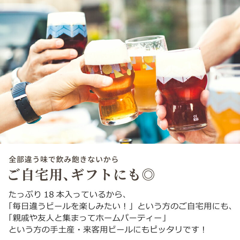 【ポイント10倍】6ブルワリーから厳選！ 金賞 クラフトビール 飲み比べ 18本 セット 【一部地域を除き送料無料】 地ビール 瓶ビール ギフト プレゼント イベント コンペ 流氷ドラフト 常陸野ネスト 横浜ビール 金しゃち コエド 黄桜 ミツボシビール