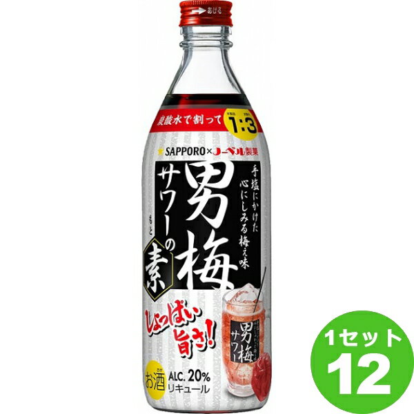 サッポロ 男梅サワーの素 500ml×12本 リキュール・スピリッツ【送料無料※一部地域は除く】