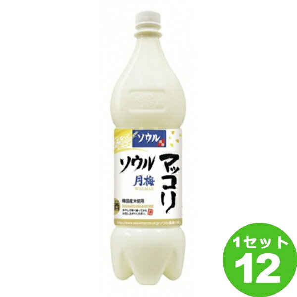 瑞韓 ソウル月梅マッコリペット 1000 ml×12本 焼酎【送料無料※一部地域は除く】