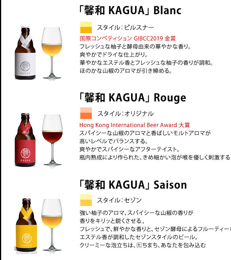 選べる クラフトビール ビール 馨和 KAGUA カグア 6本セット 【一部地域を除き送料無料】ファーイーストブルーイング 和食に合う ワイングラスで飲むビール セゾン ブラン ルージュ ベルギー 福袋 ギフト こだわり ギフト　 詰め合わせ ギフト よりどり 常温 izmic-ec02-10106542 イエノミストbyイズミックワールド サンプル画像3