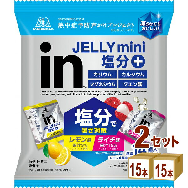森永製菓 森永 インゼリー ミニ 塩分＋ 塩分プラス inゼリー 252g×15袋×2ケース (30袋)　【送料無料※一部地域除く】 熱中症対策 水分補給 塩分補給