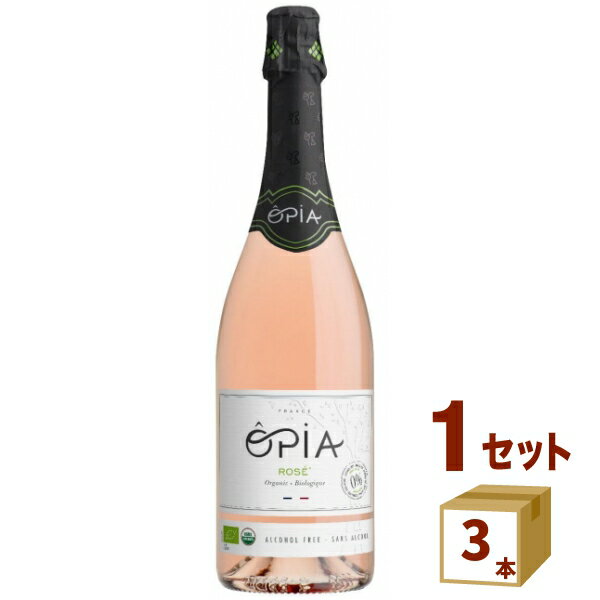 OPIA オピア ロゼスパークリング オーガニック ノンアルコール 750ml×3本 飲料【送料無料※一部地域は除く】　ノンアルコール ワイン 飲料 ノーベル賞 受賞式晩餐会