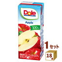 雪印 メグミルク(チルド Dole ドール アップル 100% 200ml×18本 飲料【送料無料※一部地域は除く】【チルドセンターより直送・同梱不可】