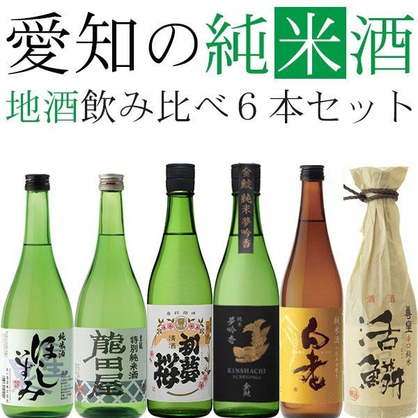 日本酒 地酒セット 愛知の純米酒 720ml 6本セット【送料無料※一部地域は除く】 ほしいずみ 東龍 金鯱 金しゃち 白老 尊皇 飲み比べ 愛知 純米酒