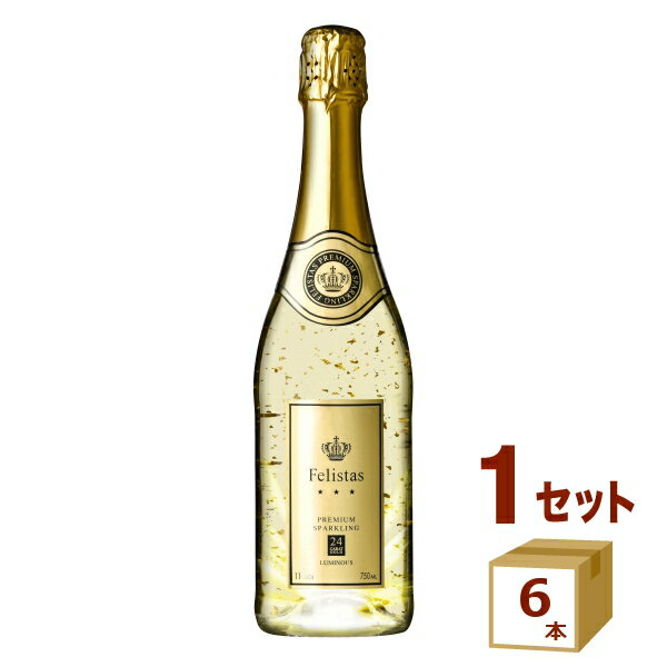 乐天商城 - 光る フェリスタス ルミナス スパークリングワイン 辛口 金箔入り LED 発光 プレミアム 750ml×6本【送料無料※一部地域は除く】