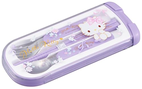 Trio Set - OSK 引フタ トリオセット 箸 16.5cm スプーン フォーク 日本製 食洗機対応 ハローキティ リボン CT-20