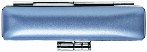ブルー/29×87×19mm/IB-NM02・Color:ブルー・パッケージ個数:1・【本体サイズ】2cm×3cm×8.6cm・【収納サイズ】12×60mmの印鑑・【仕様】朱肉付き・【枠】亜鉛合金(クロームメッキ)・【朱肉】速乾タイプ高級感のあるメタリック仕上げの印鑑ケース。 12mm丸x60mm丈の印鑑が収納可能。 朱肉付き。