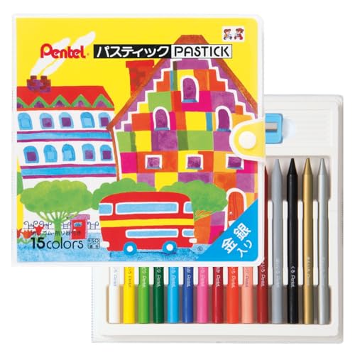 Crayons - ぺんてる クレヨン色えんぴつ パスティック GC1-15 15色
