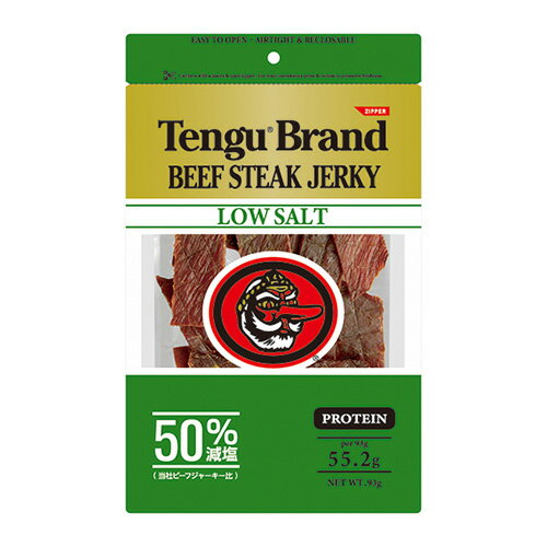 【5/20限定 全品P3倍】テングビーフジャーキー 50％減塩 93g Tengu Brand BEEF STEAK JERKY おつまみ 虎S