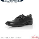 【試し履き1回交換送料無料】【取寄せ】Balance Works ビジネスシューズ BW4602 ブラック 24.5cm～28.0、29.0、30.0cm 3E相当 足のストレスを軽減する ビジネスシューズ シングルストラップ