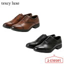 【試し履き1回交換送料無料】【取寄せ】texcy luxe 内羽根 ストレートチップ ビジネス シューズ TU-7774 2色 008 ブラック / 025 ブラウン 24.5cm～28.0cm 3E相当 メダリオン つま先穴飾りあり