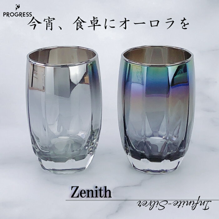 Zenith ハイボールグラス 335ml ( Infinite ／ Silver )【宇宙開発技術×職人の手仕事】PROGRESS チタングラス 伝統工芸 グラス チタン 日本伝統工芸 オーロラ プレゼント ギフト 美しい 綺麗 おしゃれ 癒やし インスタ映え お酒 飲み物 コップ 結婚祝い 恋人 クリスマス