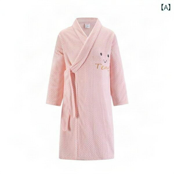 バスローブ パジャマ 男女兼用の 同じ ナイトガウン 秋冬用 カップル用 バスローブ 女性用 コーラル フ..