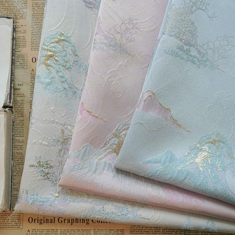 145cm幅 90cm単位 生地 ジャカード生地 古風 cm幅 cm単位 ジャカード 無地 布 布地 きじ エンボス生地 山柄 中華風 裁縫 手芸 DIY