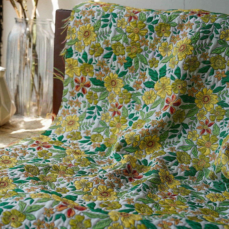 135cm幅 90cm単位 生地 ジャカード生地 cm幅 cm単位 ジャカード 無地 布 布地 きじ エンボス生地 色織り 小花柄 田園風 グリーン パープル ピンク