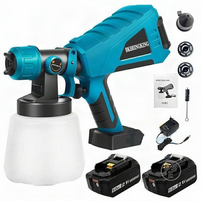 スプレーガン 電動 マキタ 18Vバッテリー互換対応 塗装ガン 塗料 パワースプレー 互換製品 ノズル4幅調整能 ※バッテリー・充電器 別売 18ボルト 14.4ボルト