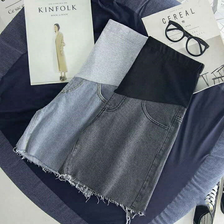 マタニティ パンツ ショート丈 デニム ハーフパンツ マタニティ服 ショーパン ボトムス 短ズボン マタニティウェア カジュアル マタニティデニムショートパンツ 3