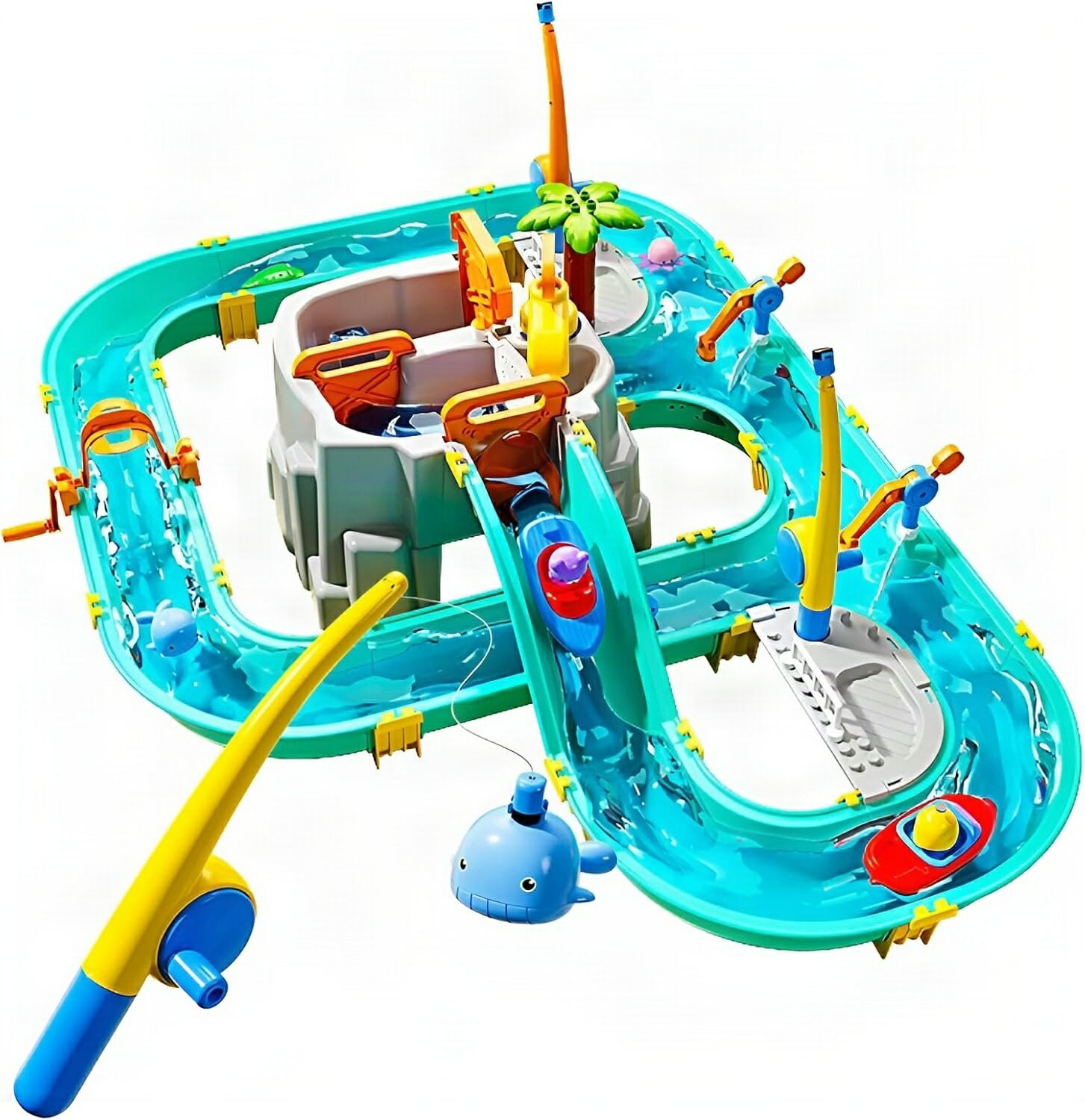 【2025 新型 子供向け水遊びグッズ】 水上遊園地風セットでいろんな遊び方を楽しもう ビーチ用セット、ウォーターパーク、アウトドアに最適子供に人気、楽しさ満点、誕生日プレゼントにもぴったり