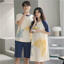 【最大P57倍,実質3933円 8/11 まで】ペア パジャマ 半袖 春夏 レディース ワンピース パジャマ ギフト カップル ペア ルームウェア 夏 結婚祝い...